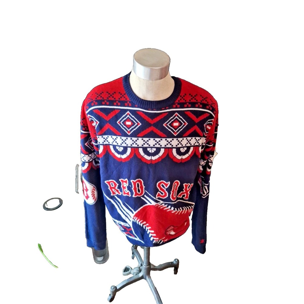 Genuine Merchandise Boston Red Sox blue red white holiday sweater Mens X Large